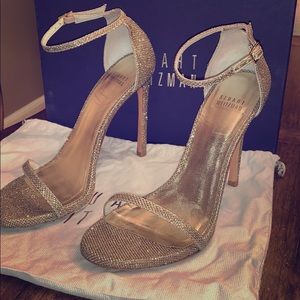 Stuart Weitzman Nudist Platinum Sandal